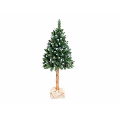 Umelý vianočný stromček BOROVICA so šiškami, strieborný koniec+ kmeň 180cm