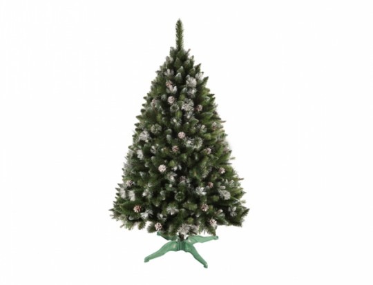 Umelý vianočný stromček BOROVICA so šiškami, strieborní koniec 180cm