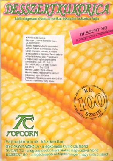 Kukurica cukrová – neskorá – Dessert R78 F1, 100 sem.